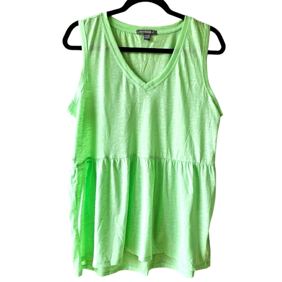Peace & Pearl's Mint Light Green Lightweight Flowy Tank Top Peplum Style Size L - Picture 1 of 6